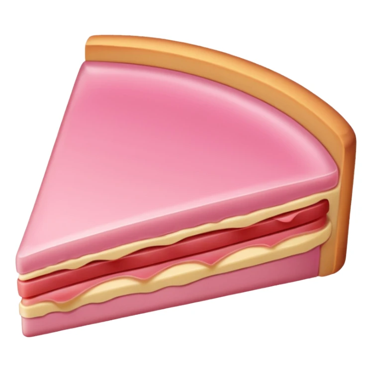 bologna slice, smooth edge, pink, no background sticker
