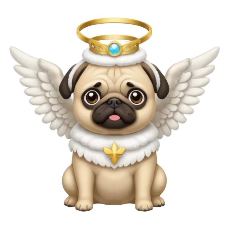 a pug vestido de anjo  sticker