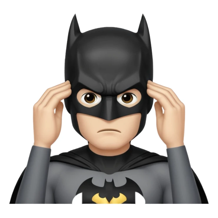 Batman putting his hands to his head sticker
