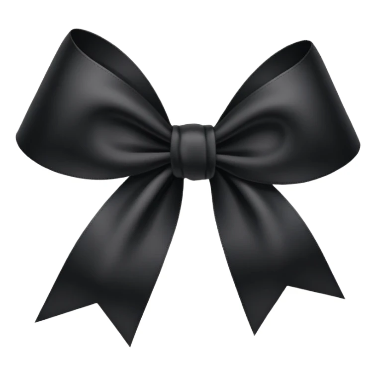 black THIN ribbon bow sticker