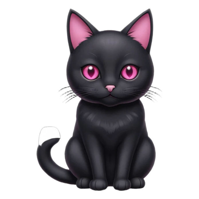 Black cat with pink eyes sticker