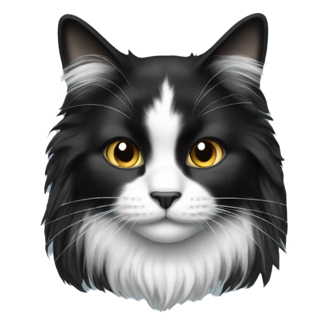 Black and white long haired cat sticker