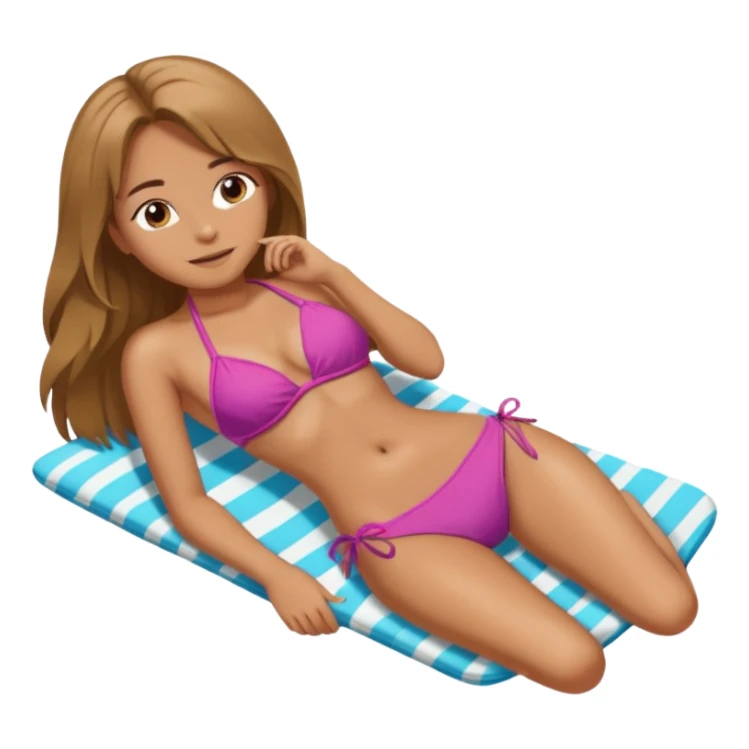 girl laying down sunbathing sticker