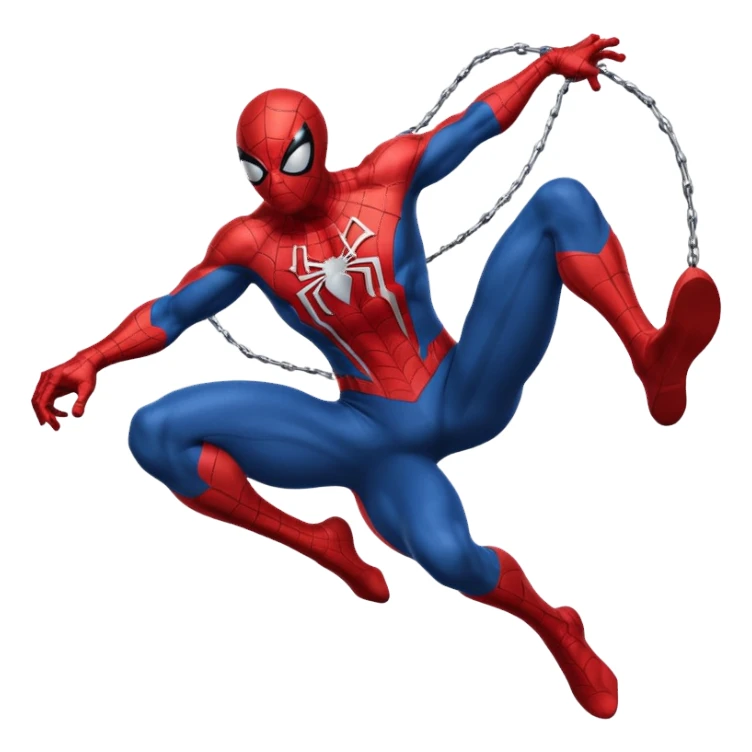 Spiderman swinging on a web sticker