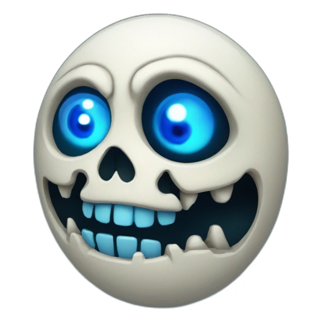 fat skeleton right glowing blue eye sticker