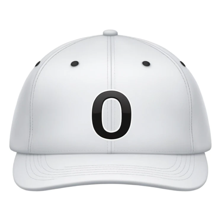 turned white cap with black number “0” on it sticker