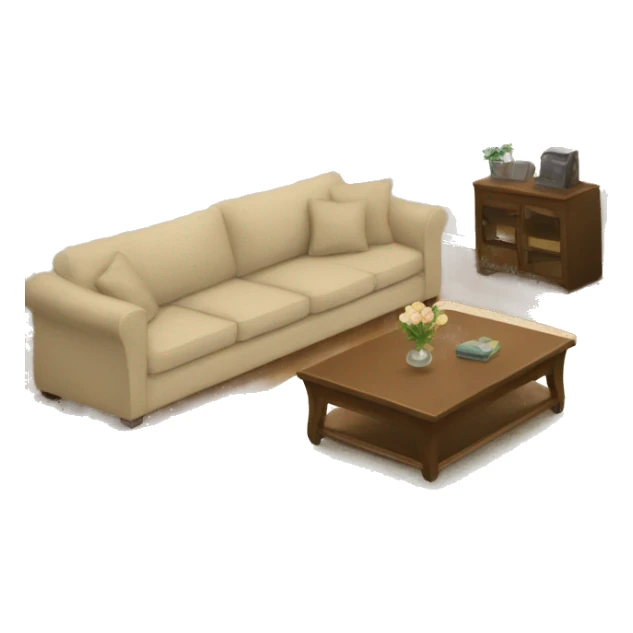 Large beige living room sticker