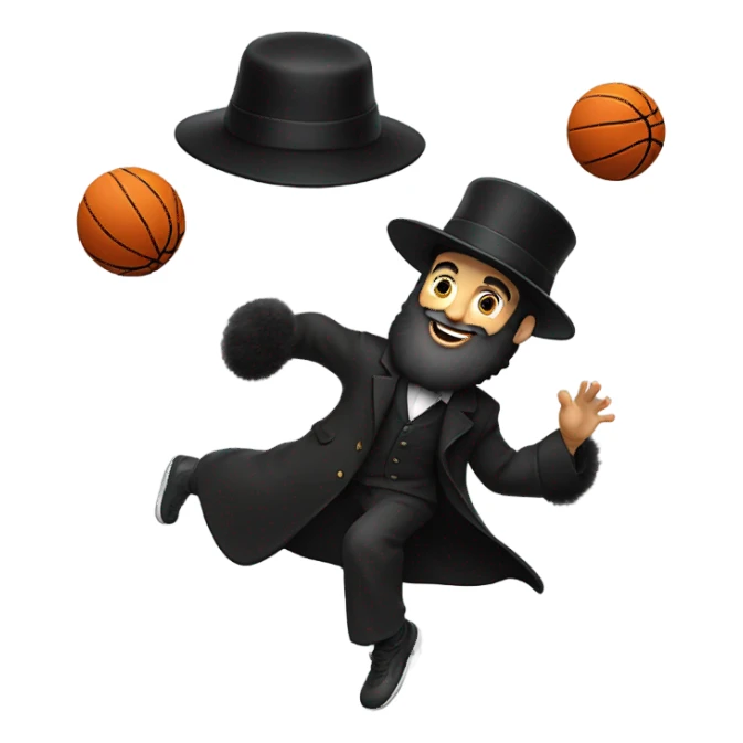 Hasidic Jew dunking basketball  sticker