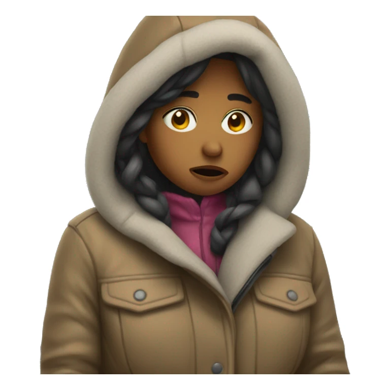 girl having cold cause she forgot her jacket sticker