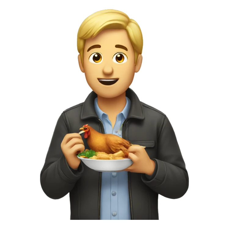man eating chicken  sticker