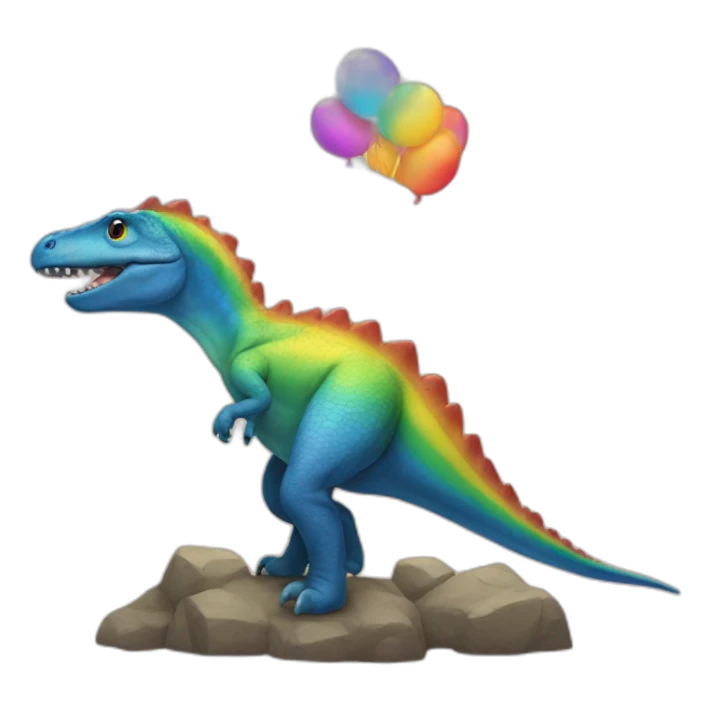 tiranosaur rainbow lgbt sticker