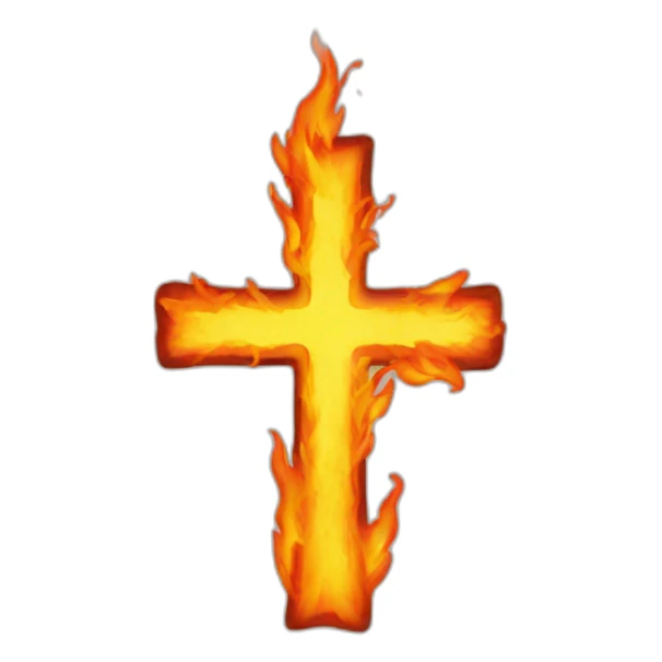 Cross on fire sticker
