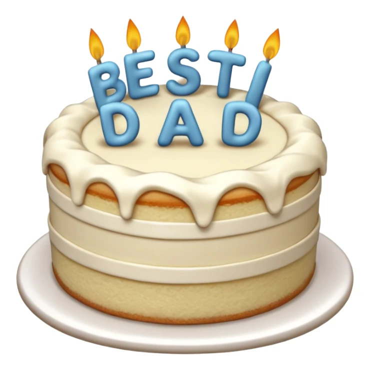 vanilla cake that says best dad sticker