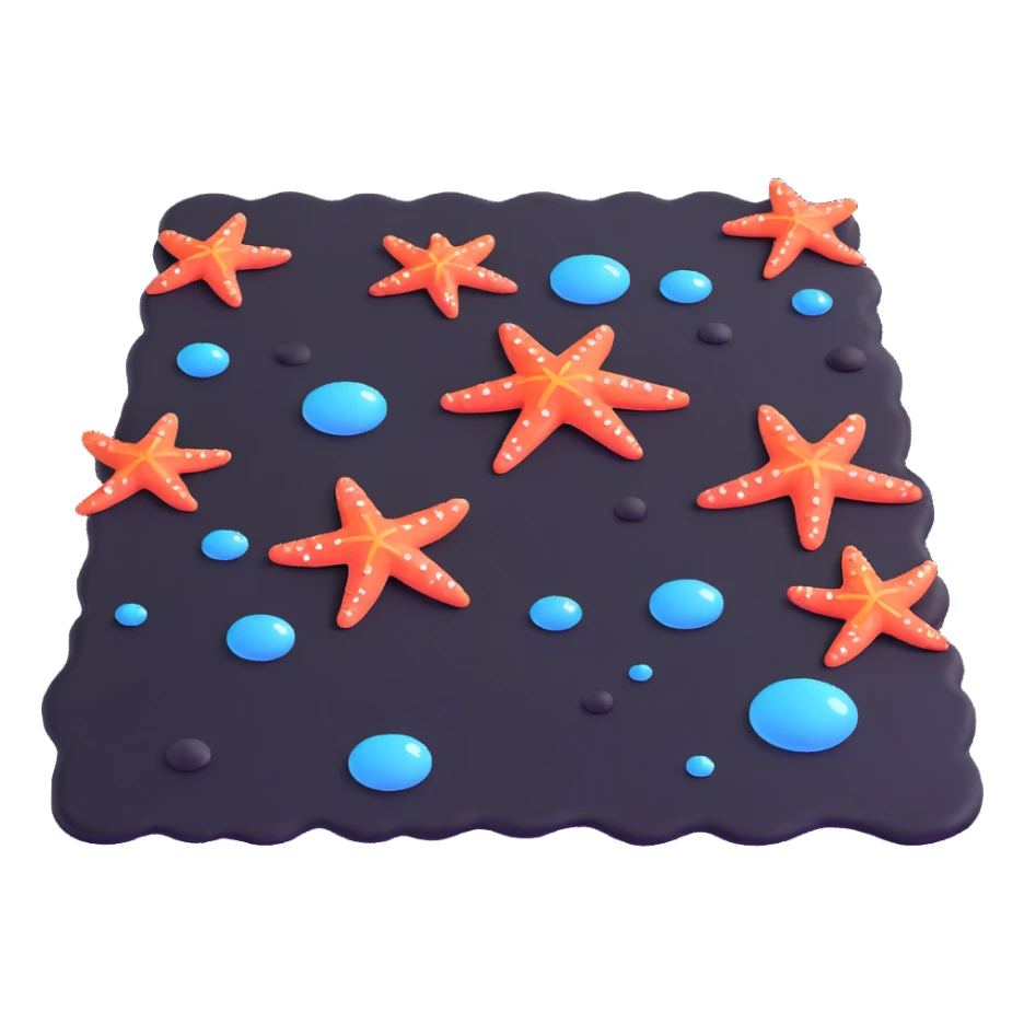 carpet on the sea floor, with bubbles and starfish sticker