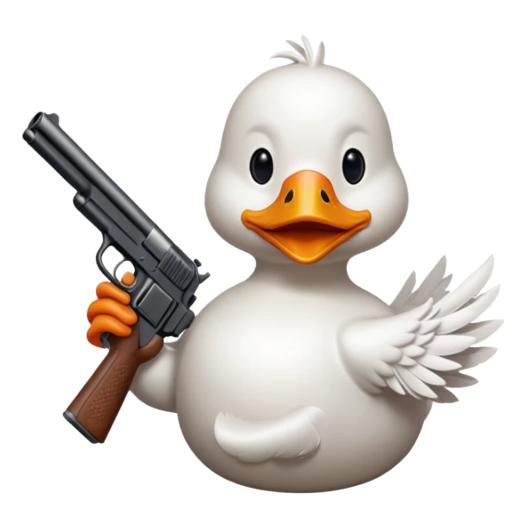 Duck with a gun sticker
