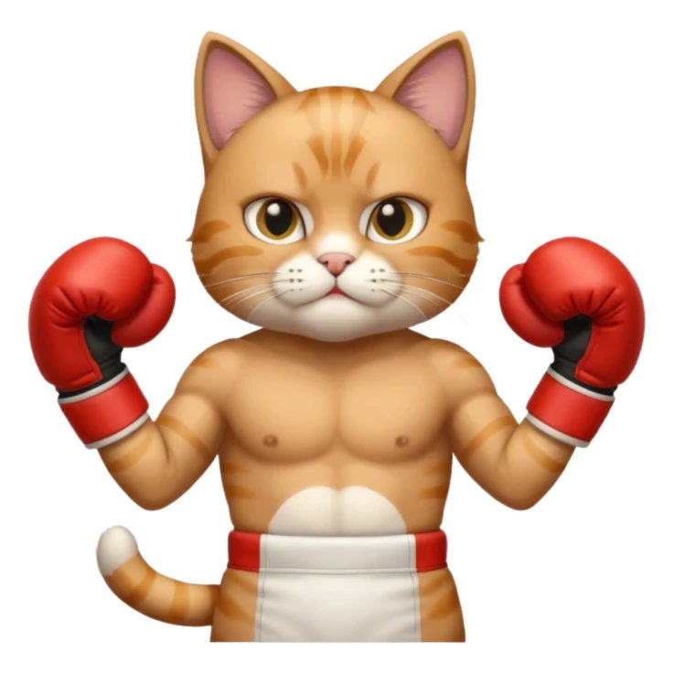 Cat with boxing gloves sticker