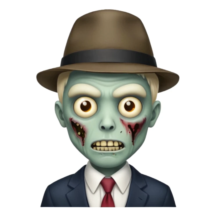 zombie with hat and tie sticker