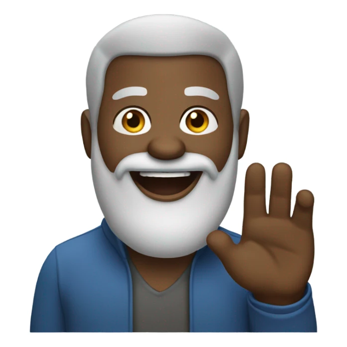 Older bearded black man waving  sticker