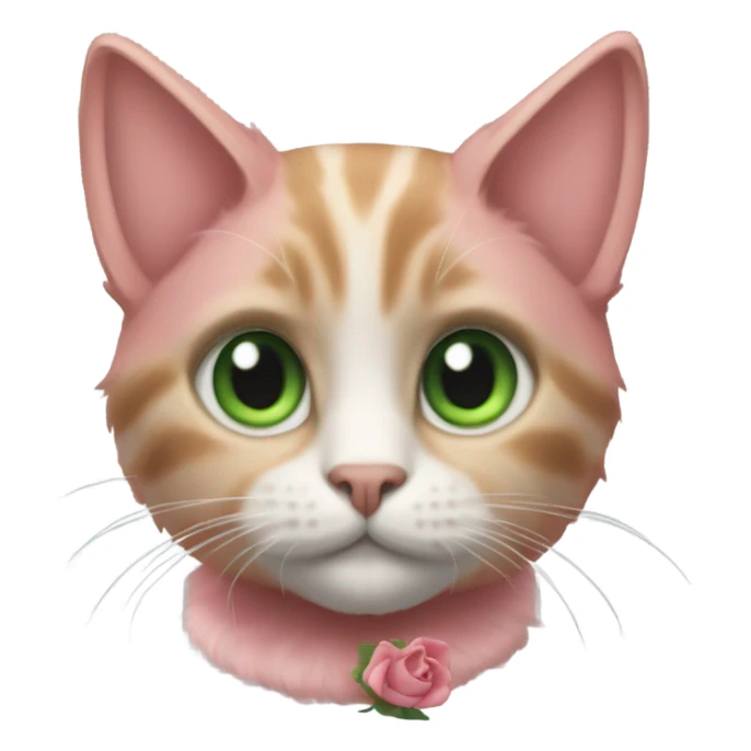 Rose colored cat sticker
