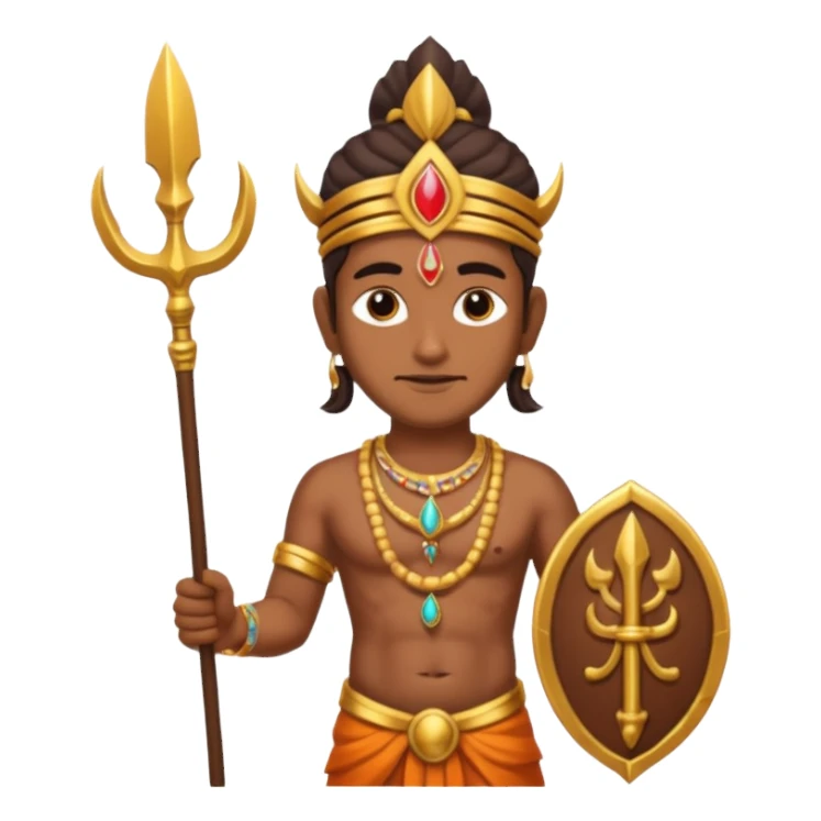 indian god with Poseidon trident sticker