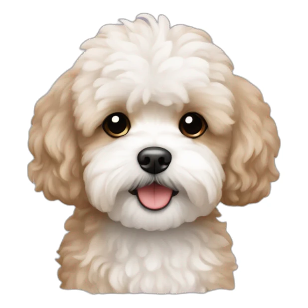 white and milky brown maltipoo sticker