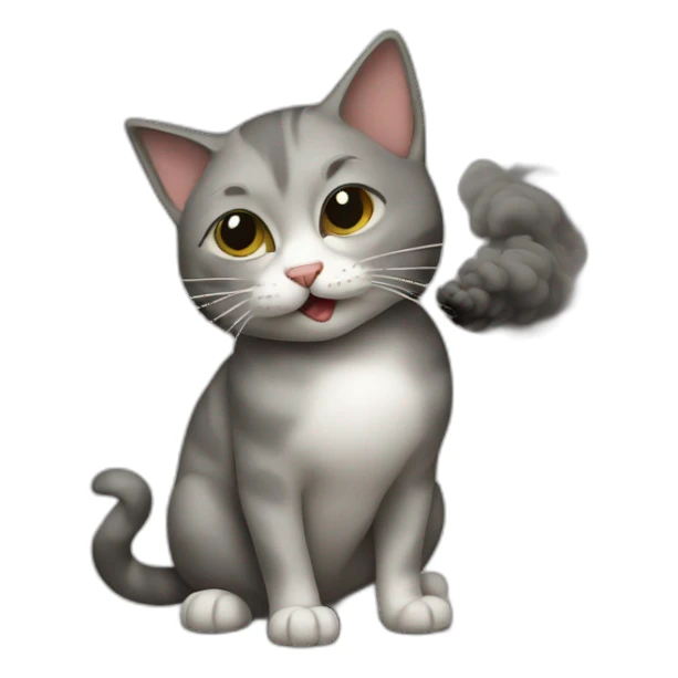 cat smooking sticker