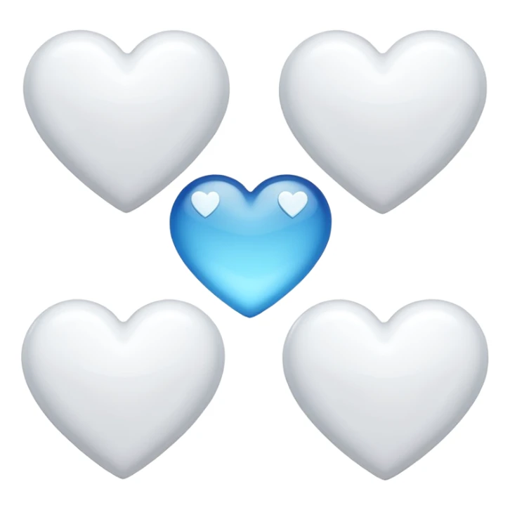 White hearts sticker