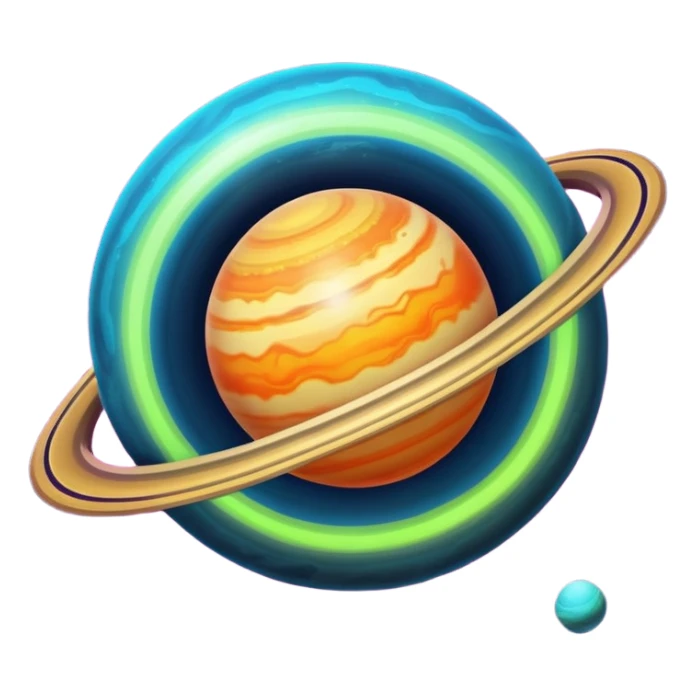 planet with rings. sticker