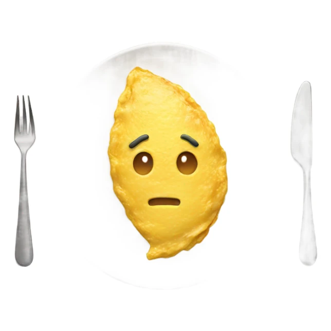 omelette on a white plate sticker