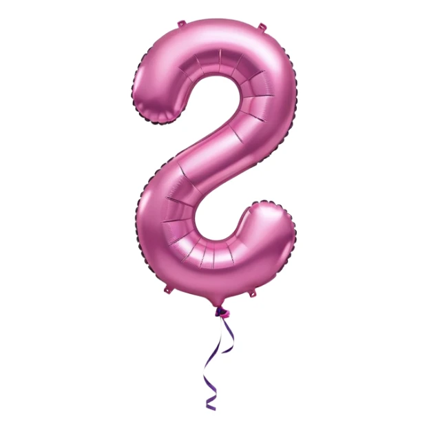 Number 2 birthdays balloon  sticker
