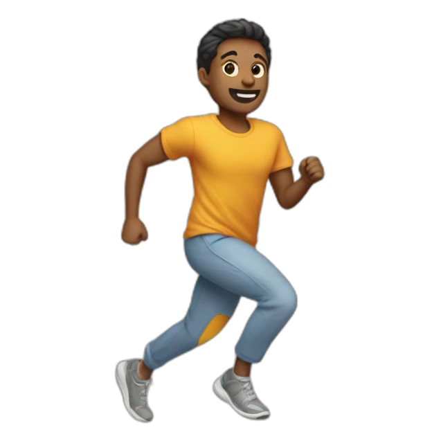 Running from the side in casual attire sticker