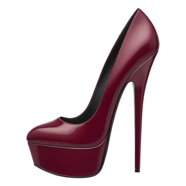 Burgundy high platform pleaser brand heels sticker