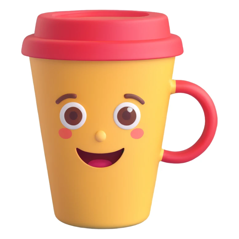 A coffee cup sticker