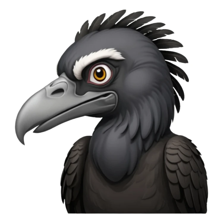   Old black angry  vulture looking ahead sticker