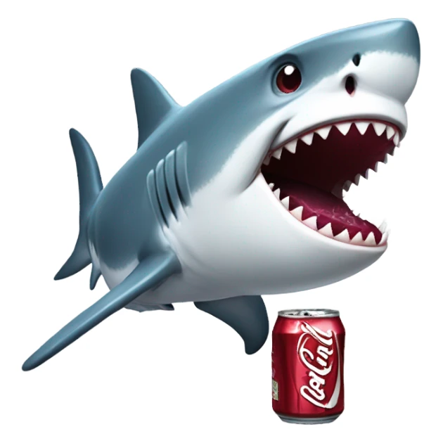 shark holding a dr pepper  sticker
