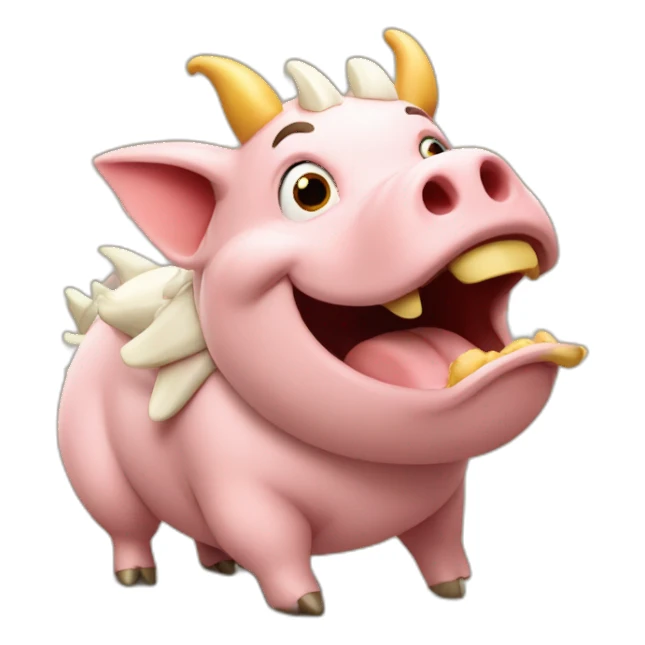 Cochon sur un dragon sticker