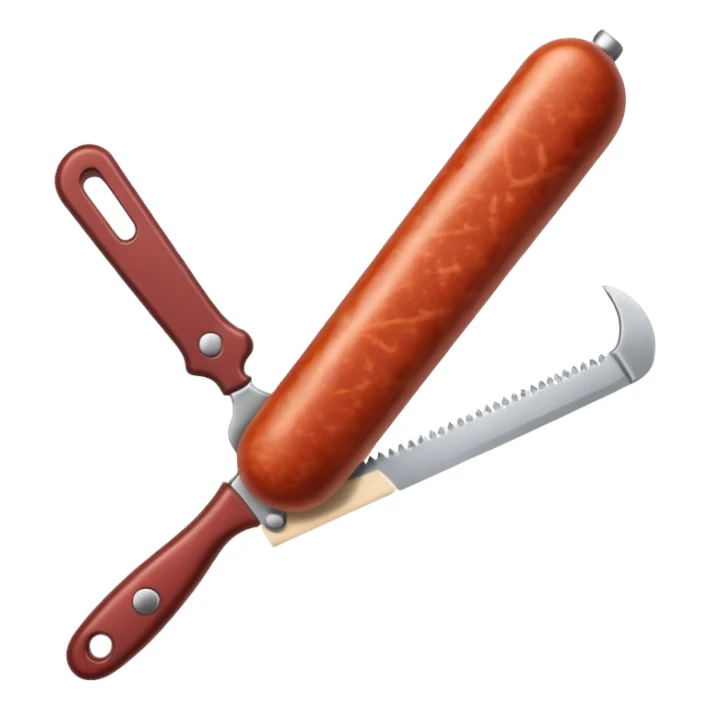 sausage with a razor blade inside sticker