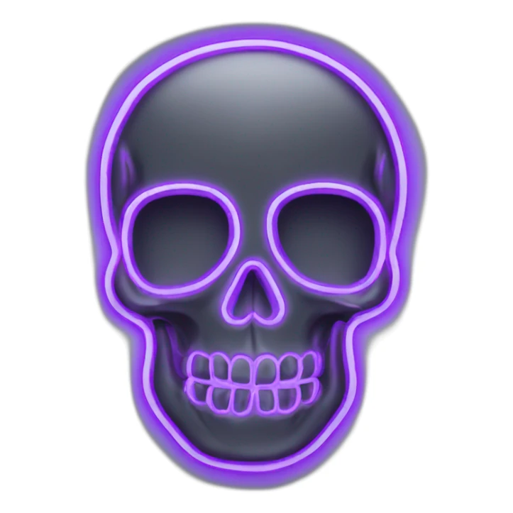neon sign skull outline sticker