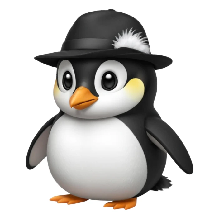 penguen with hat sticker