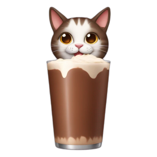Cat drinking chocolate milk  sticker