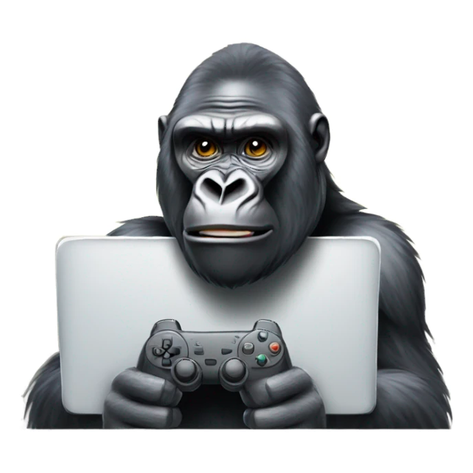 Gorilla playing video games sticker