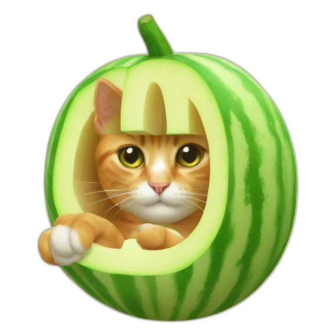 melon cat sticker