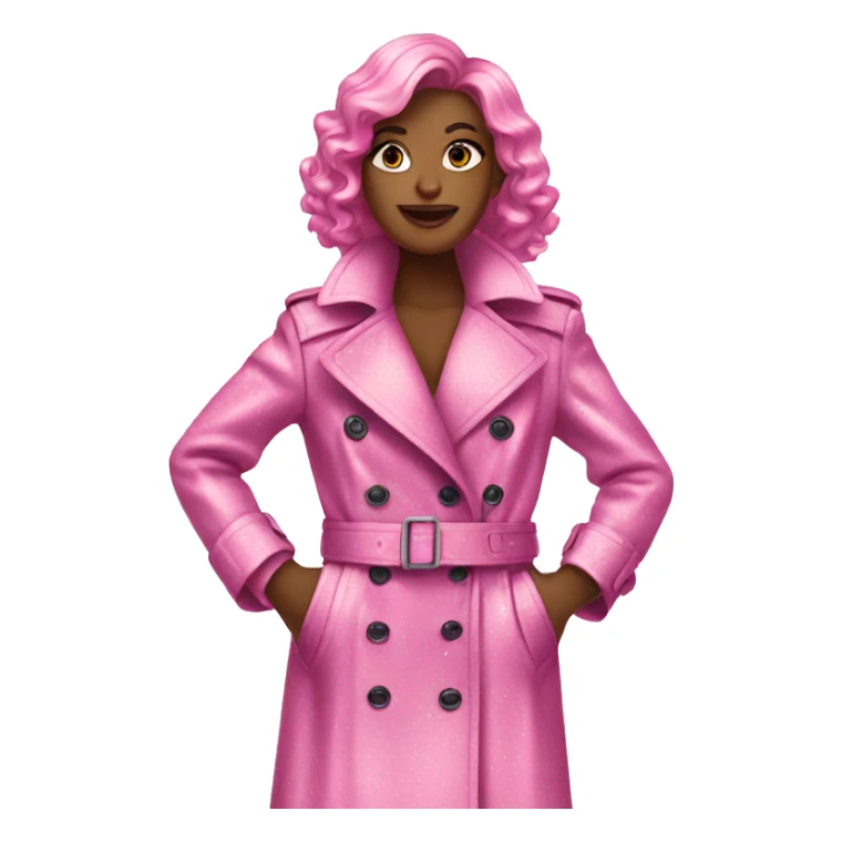 pink sparkly trench coat sticker