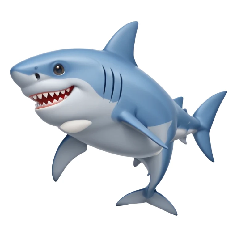 smiling shark wearing blue athletic shoes sticker