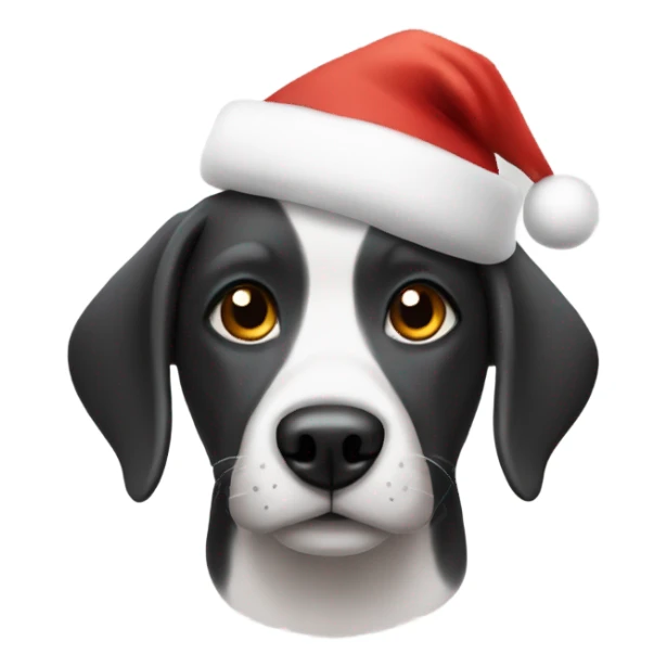 Dog wearing Santa hat sticker
