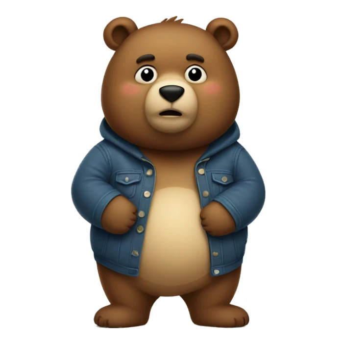 chubby bear with a belly sticker