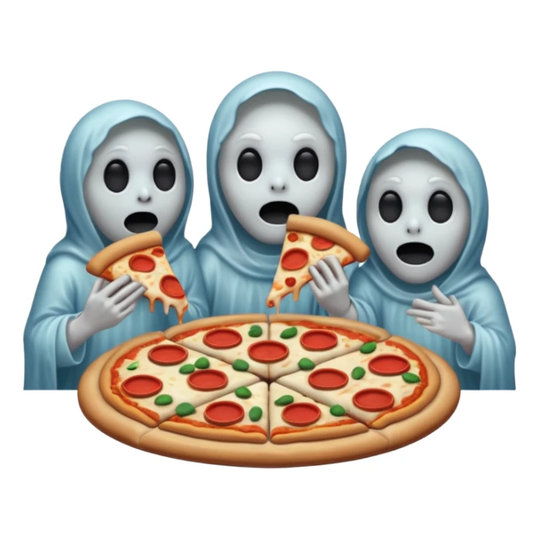 the ghosts are eating pizza sticker