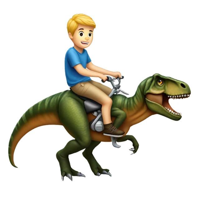 White boy riding a T. rex sticker