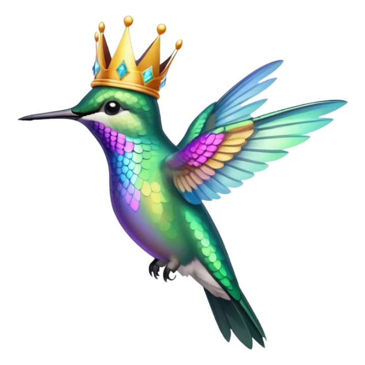 hummingbird with crown sticker