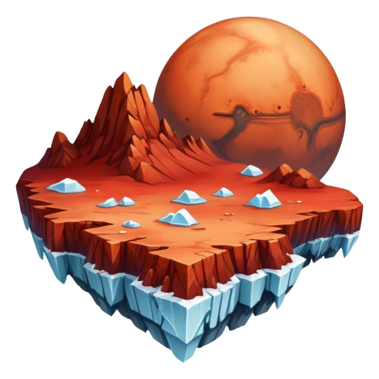 Mars with polar ice caps sticker